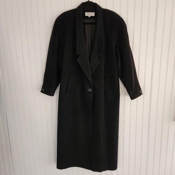 Kristen Blake Jackets & Blazers - KRISTEN BLAKE Vintage Black Wool Cashmere Blend Essential Trench Coat size 10